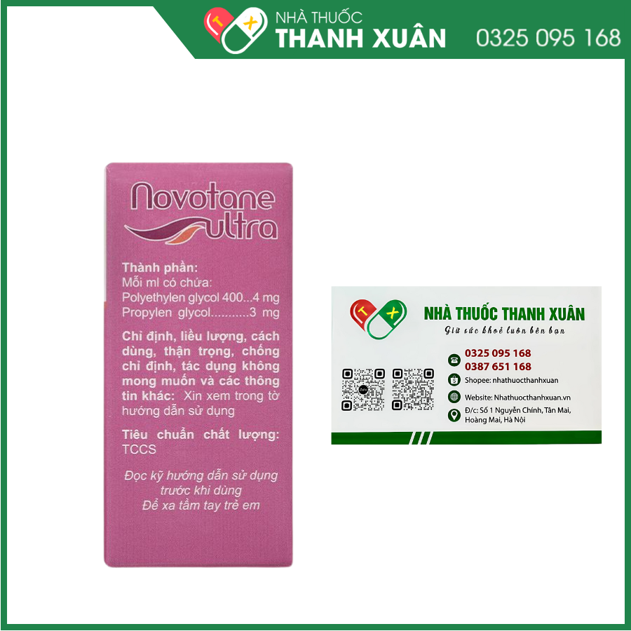 Novotane Ultra giảm tạm thời các chứng rát và kích ứng do khô mắt